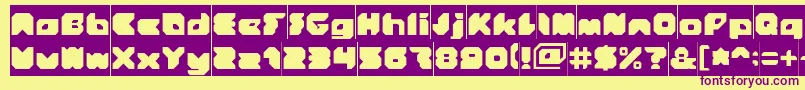 StrangerInverse Font – Purple Fonts on Yellow Background