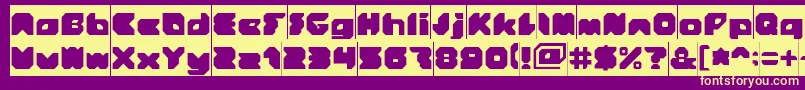 StrangerInverse Font – Yellow Fonts on Purple Background