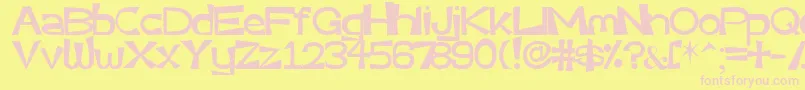 Very-fontti – vaaleanpunaiset fontit keltaisella taustalla