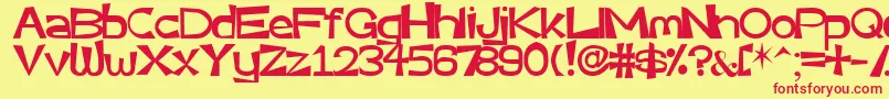 Very Font – Red Fonts on Yellow Background