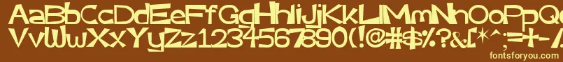 Very-fontti – keltaiset fontit ruskealla taustalla