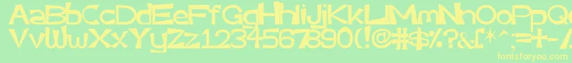 Very Font – Yellow Fonts on Green Background