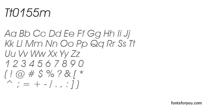A fonte Tt0155m – alfabeto, números, caracteres especiais