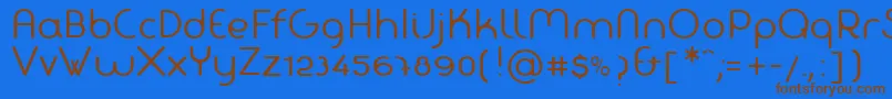 Więcej informacji o czcionce FabadaRegular Czcionka FabadaRegular – brązowe czcionki na niebieskim tle