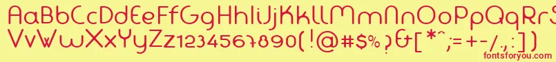 FabadaRegular Font – Red Fonts on Yellow Background