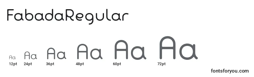 Размеры шрифта FabadaRegular