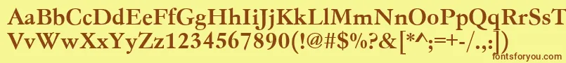 Gc05004t Font – Brown Fonts on Yellow Background