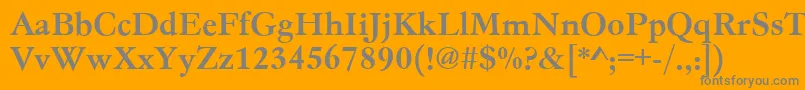 フォントGc05004t – オレンジの背景に灰色の文字