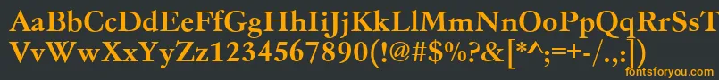 フォントGc05004t – 黒い背景にオレンジの文字