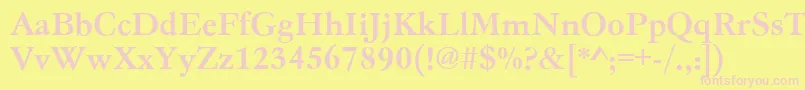 フォントGc05004t – ピンクのフォント、黄色の背景