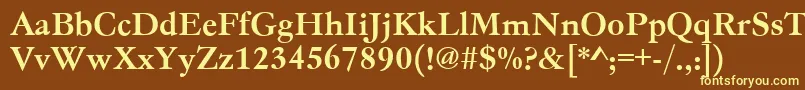Gc05004t-fontti – keltaiset fontit ruskealla taustalla
