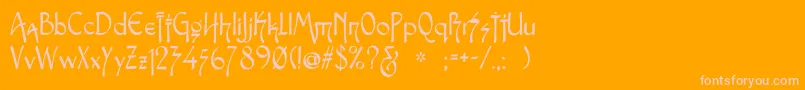 SnotmasterV Font – Pink Fonts on Orange Background