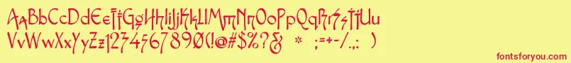 SnotmasterV Font – Red Fonts on Yellow Background