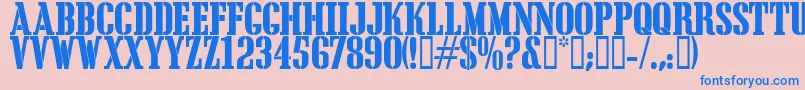 Cargocrate Font – Blue Fonts on Pink Background