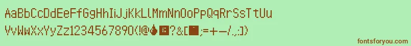 AnimalCrossingWildWorld Font – Brown Fonts on Green Background