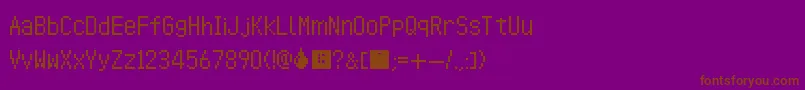 フォントAnimalCrossingWildWorld – 紫色の背景に茶色のフォント