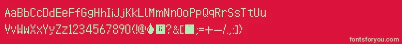 フォントAnimalCrossingWildWorld – 赤い背景に緑の文字