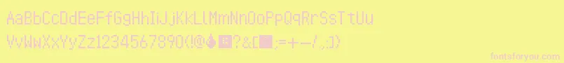 AnimalCrossingWildWorld Font – Pink Fonts on Yellow Background