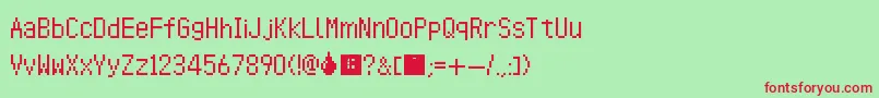 AnimalCrossingWildWorld Font – Red Fonts on Green Background