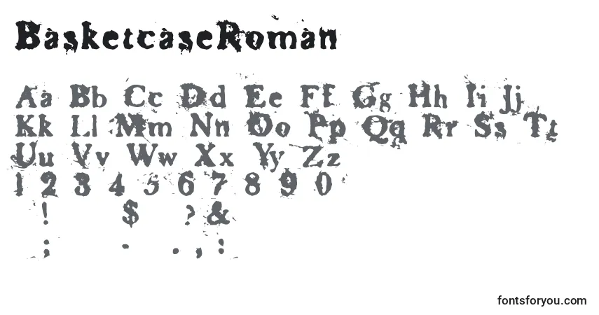 A fonte BasketcaseRoman – alfabeto, números, caracteres especiais