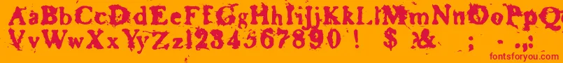 BasketcaseRoman-Schriftart – Rote Schriften auf orangefarbenem Hintergrund
