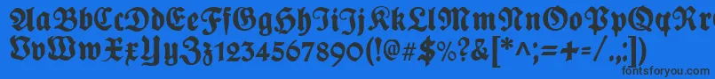 Шрифт PlakatFrakturunz1l – чёрные шрифты на синем фоне