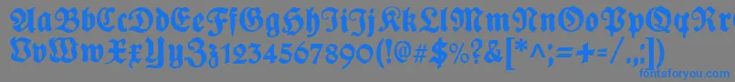 PlakatFrakturunz1l Font – Blue Fonts on Gray Background