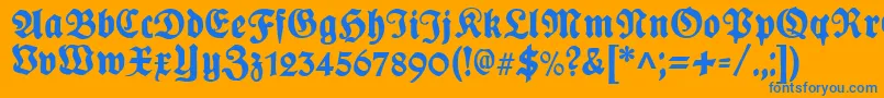 Шрифт PlakatFrakturunz1l – синие шрифты на оранжевом фоне