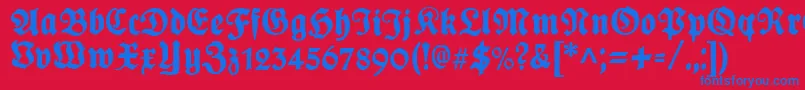 フォントPlakatFrakturunz1l – 赤い背景に青い文字