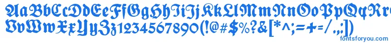 Шрифт PlakatFrakturunz1l – синие шрифты на белом фоне