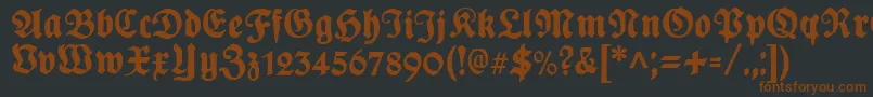 PlakatFrakturunz1l-fontti – ruskeat fontit mustalla taustalla