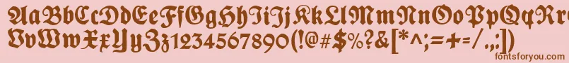 フォントPlakatFrakturunz1l – ピンクの背景に茶色のフォント