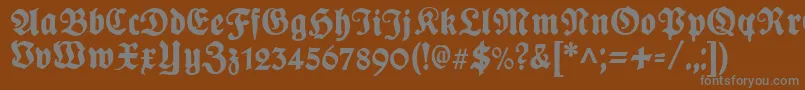 Шрифт PlakatFrakturunz1l – серые шрифты на коричневом фоне