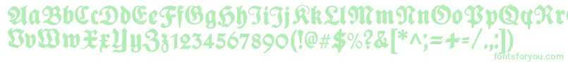 Шрифт PlakatFrakturunz1l – зелёные шрифты на белом фоне