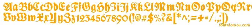 PlakatFrakturunz1l-fontti – oranssit fontit valkoisella taustalla