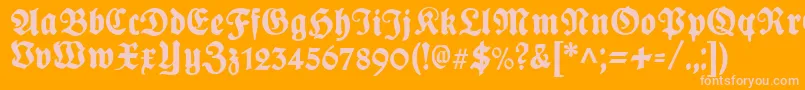 PlakatFrakturunz1l Font – Pink Fonts on Orange Background