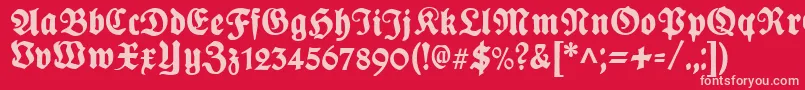 PlakatFrakturunz1l-Schriftart – Rosa Schriften auf rotem Hintergrund