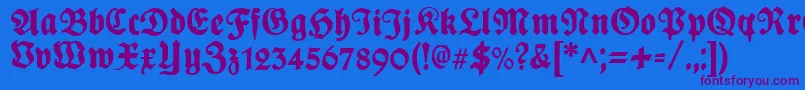 PlakatFrakturunz1l Font – Purple Fonts on Blue Background