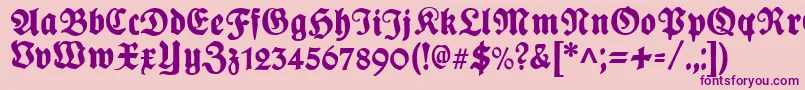 PlakatFrakturunz1l-fontti – violetit fontit vaaleanpunaisella taustalla