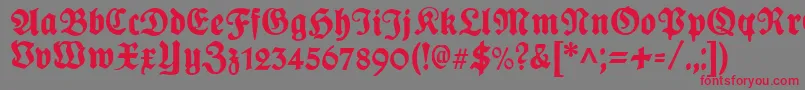 PlakatFrakturunz1l Font – Red Fonts on Gray Background
