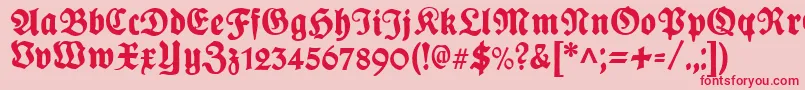 フォントPlakatFrakturunz1l – ピンクの背景に赤い文字