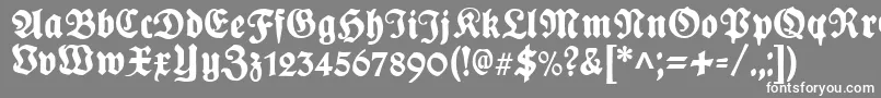 PlakatFrakturunz1l-fontti – valkoiset fontit harmaalla taustalla