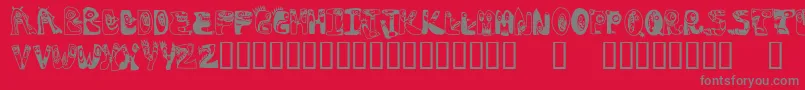 Oogieboogies-Schriftart – Graue Schriften auf rotem Hintergrund