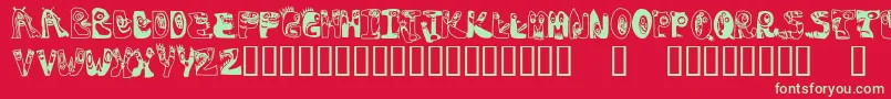 Oogieboogies Font – Green Fonts on Red Background