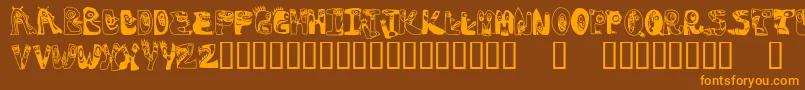 Oogieboogies Font – Orange Fonts on Brown Background