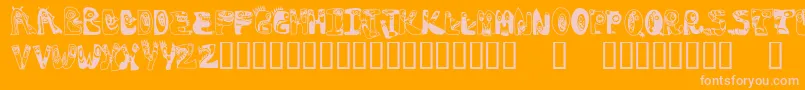 フォントOogieboogies – オレンジの背景にピンクのフォント