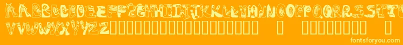 Oogieboogies Font – Yellow Fonts on Orange Background
