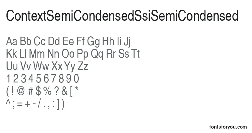A fonte ContextSemiCondensedSsiSemiCondensed – alfabeto, números, caracteres especiais