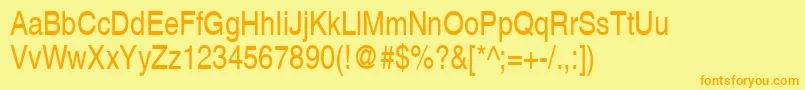 ContextSemiCondensedSsiSemiCondensed Font – Orange Fonts on Yellow Background