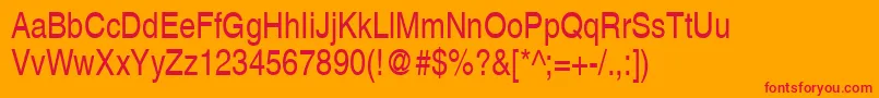 ContextSemiCondensedSsiSemiCondensed Font – Red Fonts on Orange Background